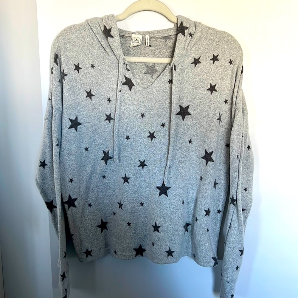 PAPER CRANE | Gray Soft V-neck Hoodie